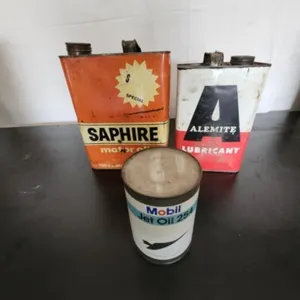 Saphire Oil, Alemite Lubricant & Mobil Jet Oil Can