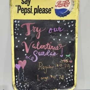 Vintage Pepsi-Cola Metal Chalkboard Sign