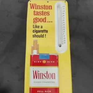 Winston Cigarettes Metal Therometer Sign