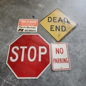 Stop, Farm Bureau, Dead End & No Parking Signs
