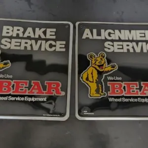 2 Bear Wheel Service Equipment Metal Signs