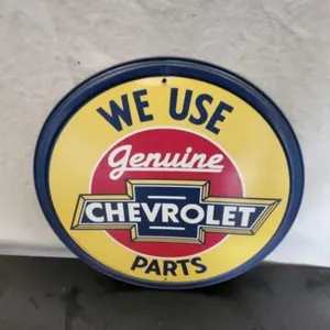 Genuine Chevrolet Parts 12" Round Metal Sign