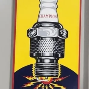 Champion Spark Plug Service Metal Sign, 18"T x 8"W