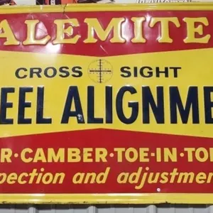 Alemite Cross Sight Wheel Alignment Sign