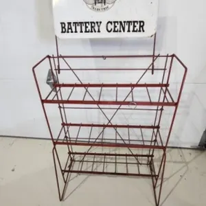 Vintage Metal Battery Display Rack