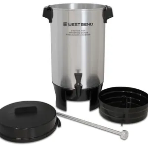 West Bend Polished Aluminum Commercial Coffee Urn