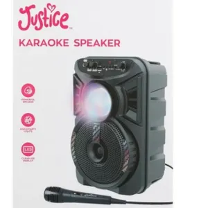 Justice Karaoke speaker with Disco Party Lights
