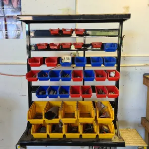 Steel Bin Rack with Plastic Bins