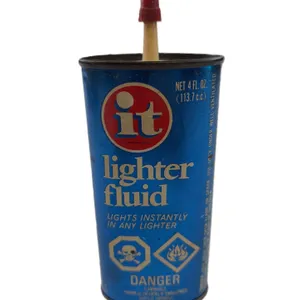 Vintage IT Lighter Fluid Tin w/ Spout