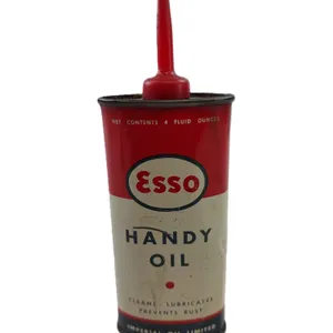 Vintage ESSO Handy Oil Tin w/ Red Spout