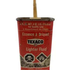 Vintage Texaco Lighter Fluid Tin w/ Spout