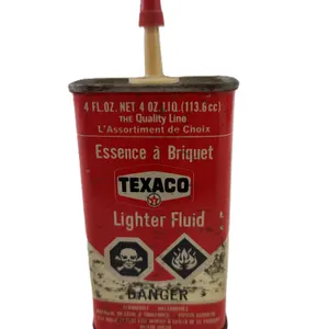 Vintage Texaco Lighter Fluid Tin w/ Red Spout