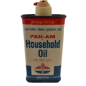 Vintage Pan‑Am Household Oil Tin w/ Spout