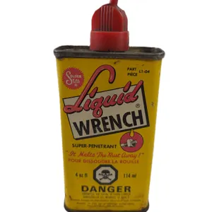 Vintage Liquid Wrench Super Penetrant Oil Tin w/ Red Cap