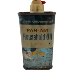 Vintage Pan‑Am Household Oil Tin w/ Spout