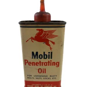 Vintage Mobil Penetrating Oil Tin w/ Spout – Pegasus Logo