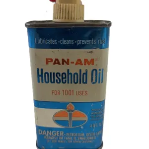 Vintage Pan‑Am Household Oil Tin w/ Spout