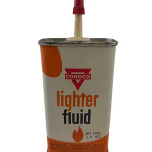 Vintage Conoco Lighter Fluid Tin w/ Spout