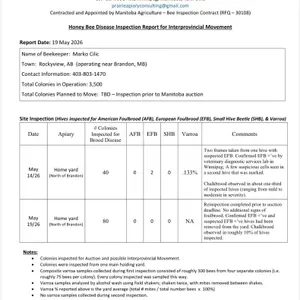 Manitoba Inspection Report is shown in the picture of this lot.