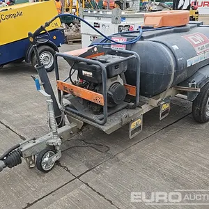 Trailer Engineering Single Axle Plastic Water Bowser, Yanmar Pressure Washer 