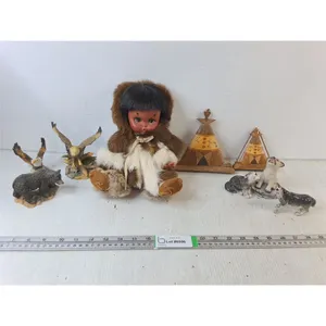 Indigenous Doll, Wooden Teepee Decor, Animal Statues