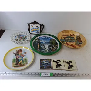 Canadian Themed Plates & Bowl & (3) Coasters