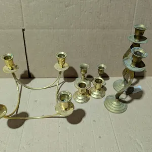 Lot of Vintage Brass Candle Holders