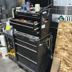 HUSKY TOOL BOX WITH ASST TOOLS.
