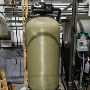 CHARCOAL WATER FILTER. TANK IS 6' TALL X 28" DIAMETER. 2" FEED. TIMER CONTROL
