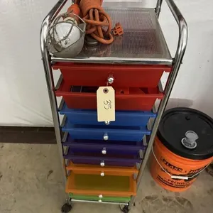 Storage on wheels. Contents are included.