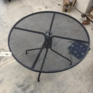 Outdoor metal patio table.