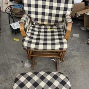 Rocking chair with ottoman.