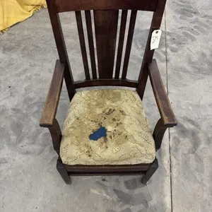 Wooden Chair. Cushion does have a tear.