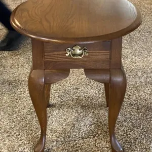 Oval Lamp Table with Drawer