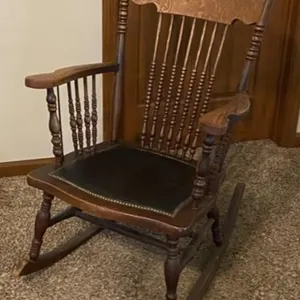 Pressed Back Oak Rocker