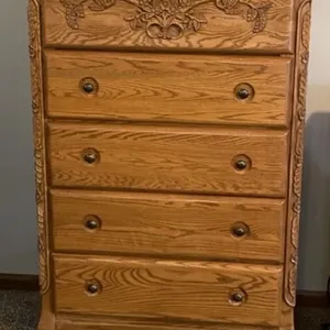 Oak Highboy Dresser