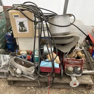 Pallet of Garden Ornaments, Vents & Garden Hose
