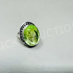 Peridot & silver ring - size 8