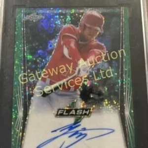 Graded collectable baseball card with signature