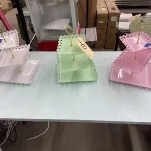 3 Pcs - Plastic 3-Tiered Dessert Display Stands