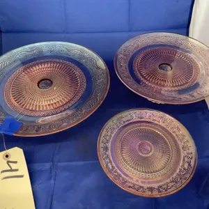 3 - Glass Cake Stands - Assorted Sizes