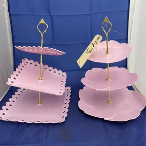 2 - Plastic 3-Tiered Dessert Display Stand