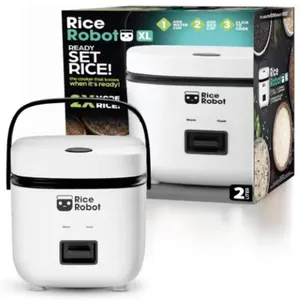 8-Cup (2L) White Rice Cooker with Ceramic Pot