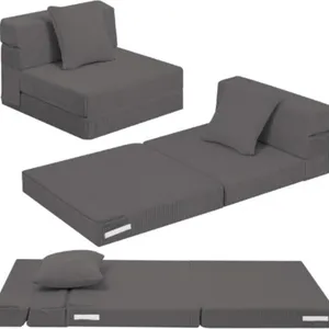 MeMoreCool Kids Folding Sofa Chair, Dark Grey