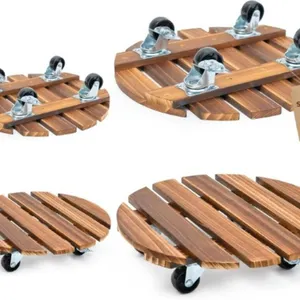 Bamworld Plant Stand with Wheels 12in Caddy