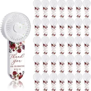 Tujoe 100 Pcs Wedding Handheld Fans Burgundy