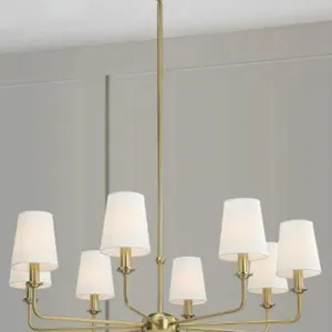 Brushed Gold 8-Light Chandelier, E12