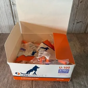 Carepoint Vet U-100 Insulin Syringes