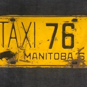 Vintage 1961 Manitoba TAXI LICENSE PLATE