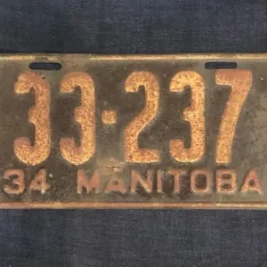 1934 Manitoba License Plate